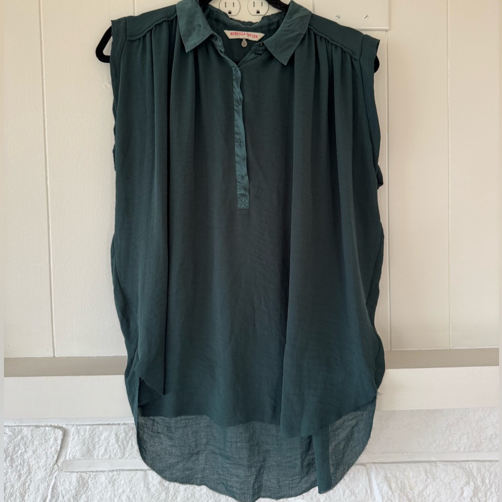 Rebecca Taylor Teal Sleeveless Blouse